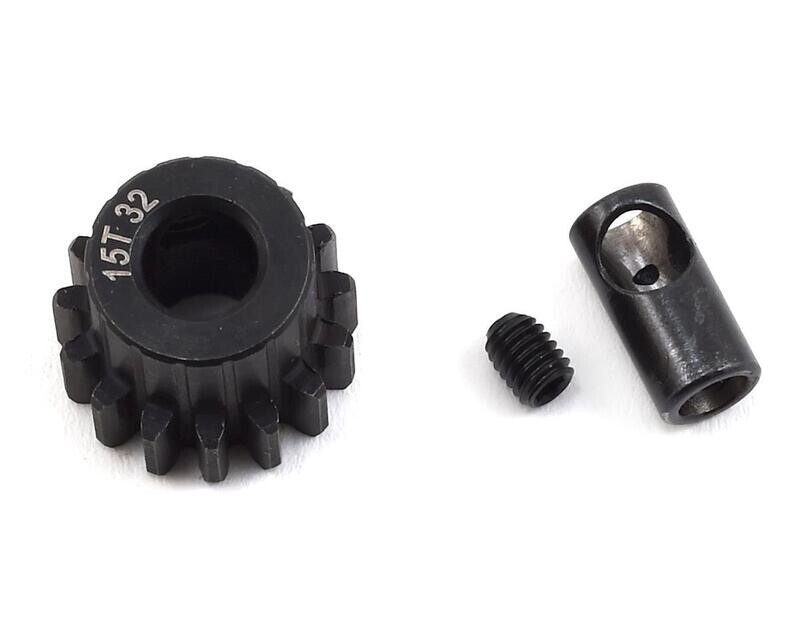 PTK-8058 32P 15T ProTek RC Steel Pinion Gear w/3.17mm Reducer Sleeve (Mod .8) (5mm Bore)