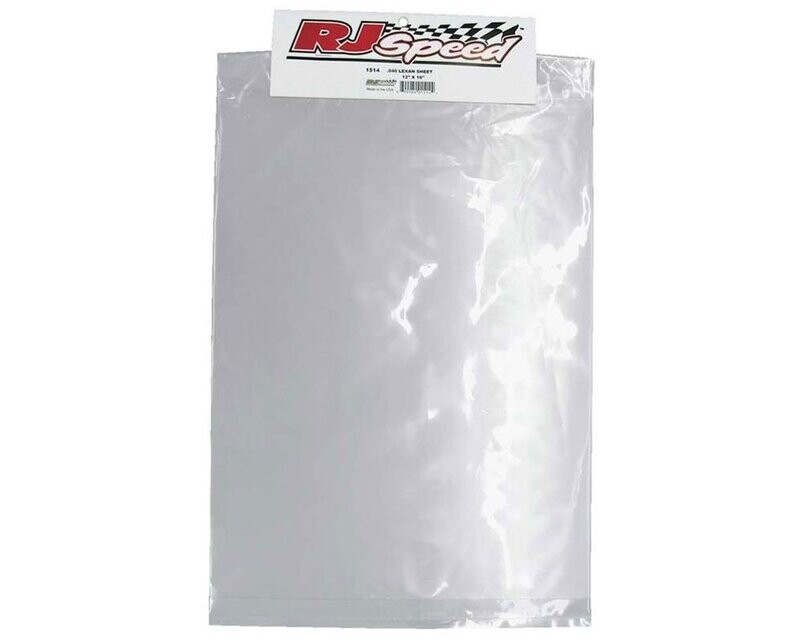 RJS1514 RJ Speed Lexan Sheet Large 12x16  .040 1.0mm (Clear)