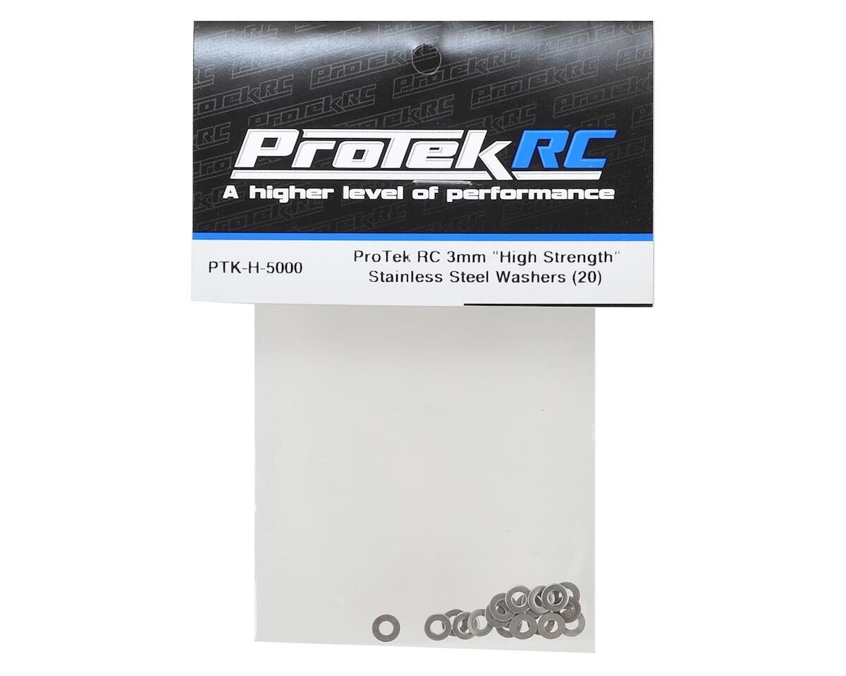 PTK-H-5000 ProTek RC 3mm &quot;High Strength&quot; Stainless Steel Washers (20)