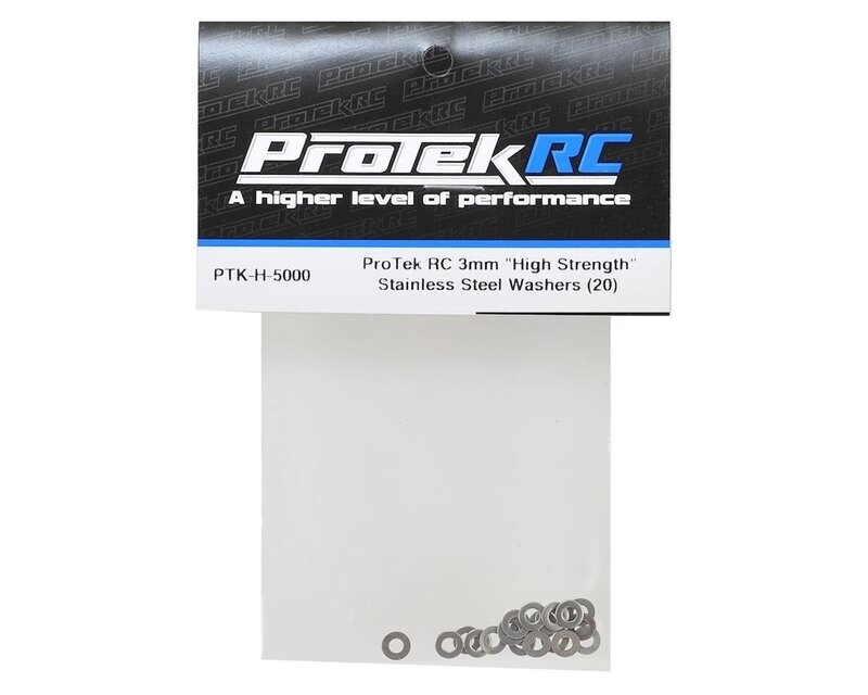 PTK-H-5000 ProTek RC 3mm &quot;High Strength&quot; Stainless Steel Washers (20)