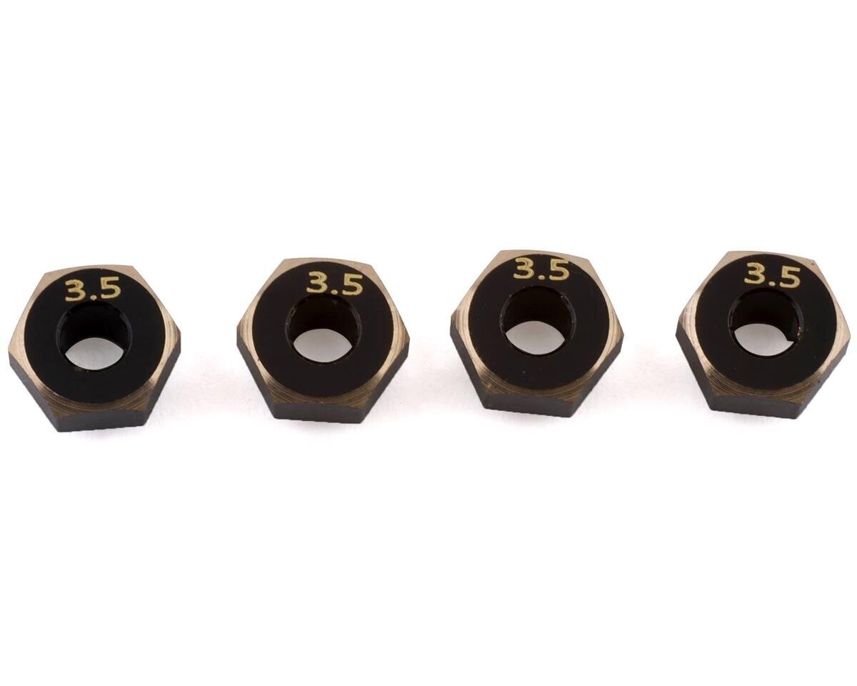 SAMSCX24-4063-3.5 Samix SCX24 Brass Hex Adapter (4) (+3.5mm)
