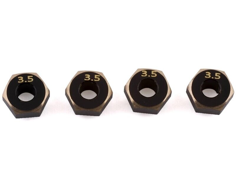 SAMSCX24-4063-3.5 Samix SCX24 Brass Hex Adapter (4) (+3.5mm)