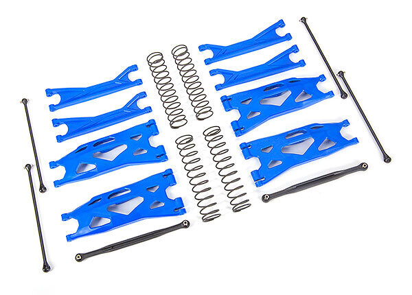 7895X - Suspension kit, X-Maxx® WideMaxx®, blue (includes front &amp; rear suspension arms, front toe links, driveshafts, shock springs)