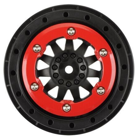 PRO274503 1/10 ProTrac F-11 Front/Rear 2.2&quot;/3.0&quot; 12mm SC Wheels (2) Red/Blk