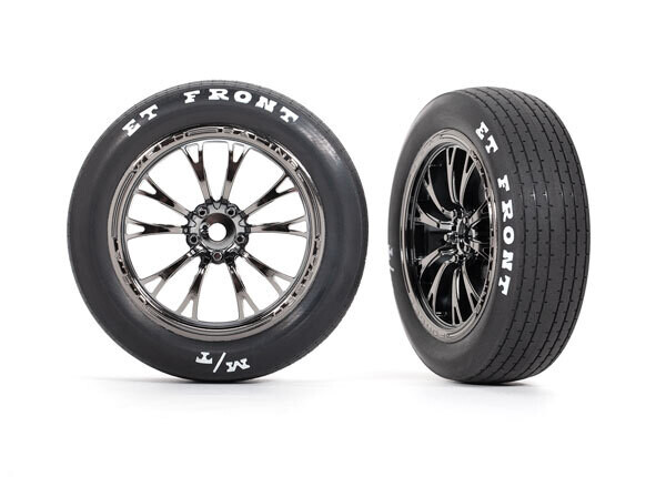 9474X - Tires &amp; wheels, assembled, glued (Weld black chrome wheels, tires, foam inserts) (front) (2)