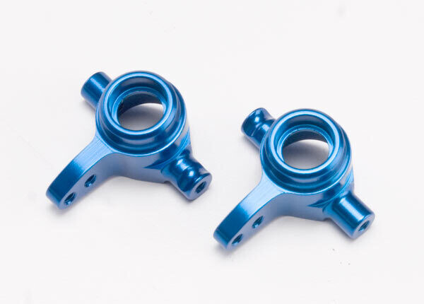 6837X  Steering blocks, 6061-T6 aluminum (blue-anodized), left &amp; right fits 4x4 Slash, Rally, Rustler, Stampede and Hoss