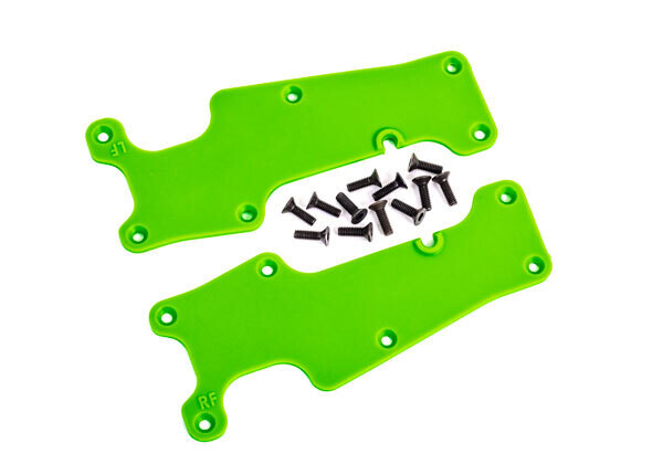 9633G - Suspension arm covers, green, front (left and right)/ 2.5x8 CCS (12) for Sledge