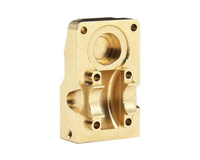 HRASXTF12CP Hot Racing Axial SCX24 Brass Differential Cover w/Stainless Axle Skid Plate