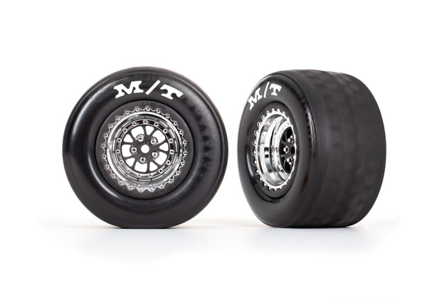 9475R - Tires &amp; wheels, assembled, glued (Weld chrome with black wheels, tires, foam inserts) (rear) (2)