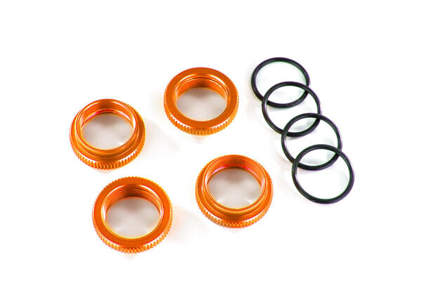 8968A  Spring retainer (adjuster), orange-anodized aluminum, GT-Maxx shocks (4) (assembled with o-ring)