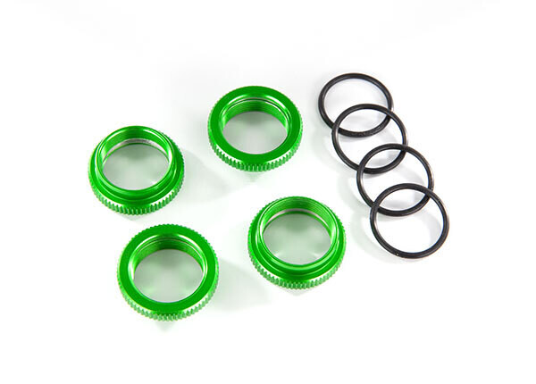 8968G  Spring retainer (adjuster), green-anodized aluminum, GT-Maxx shocks (4) (assembled with o-ring)