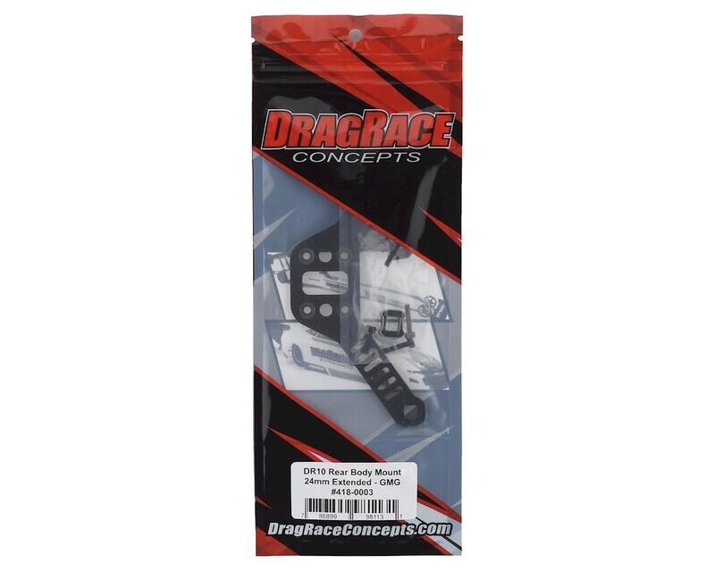 DRC-418-0003DragRace Concepts DR10 Carbon Fiber 24mm Extended Rear Body Mount Kit (Grey)