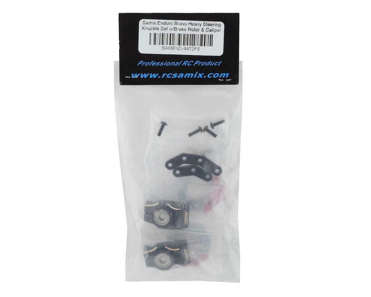 SAMEND-4412FS Samix Enduro Brass Heavy Steering Knuckle Set w/Brake Rotor &amp; Caliper