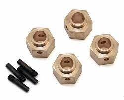 YEA-TRX4-037  Yeah Racing Traxxas TRX-4 12mm Brass Hex Adapter w/8mm Offset (4)