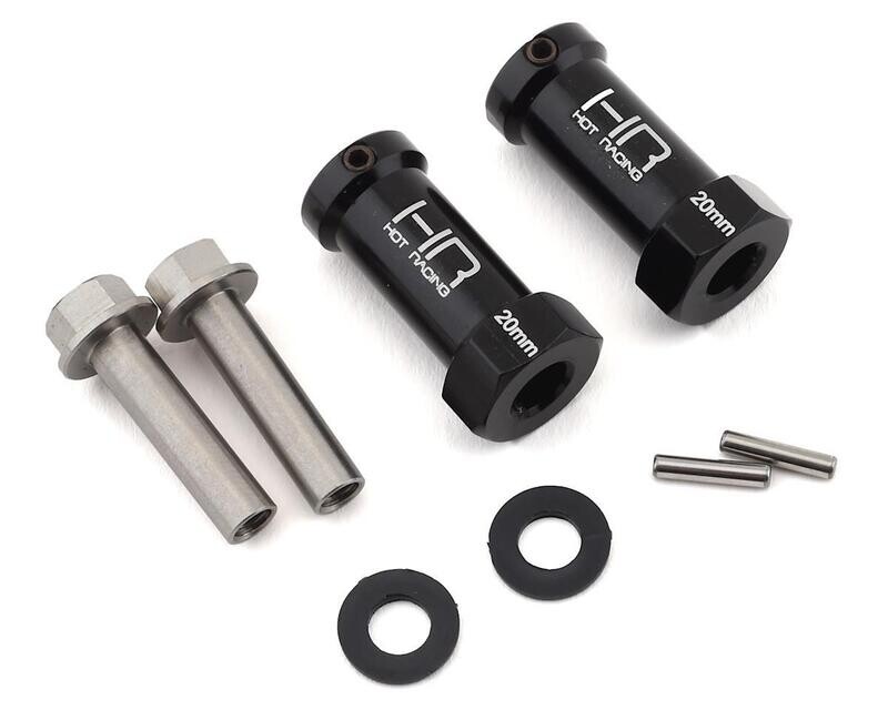 HRASCX10TT01 Hot Racing Axial Wheel Hub Extensions w/12mm Hex (Black) (2) (+20mm)