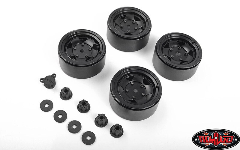 RC4VVVC1015 SEREN 2.2&quot; BEADLOCK WHEELS W/ CENTER CAPS (BLACK)