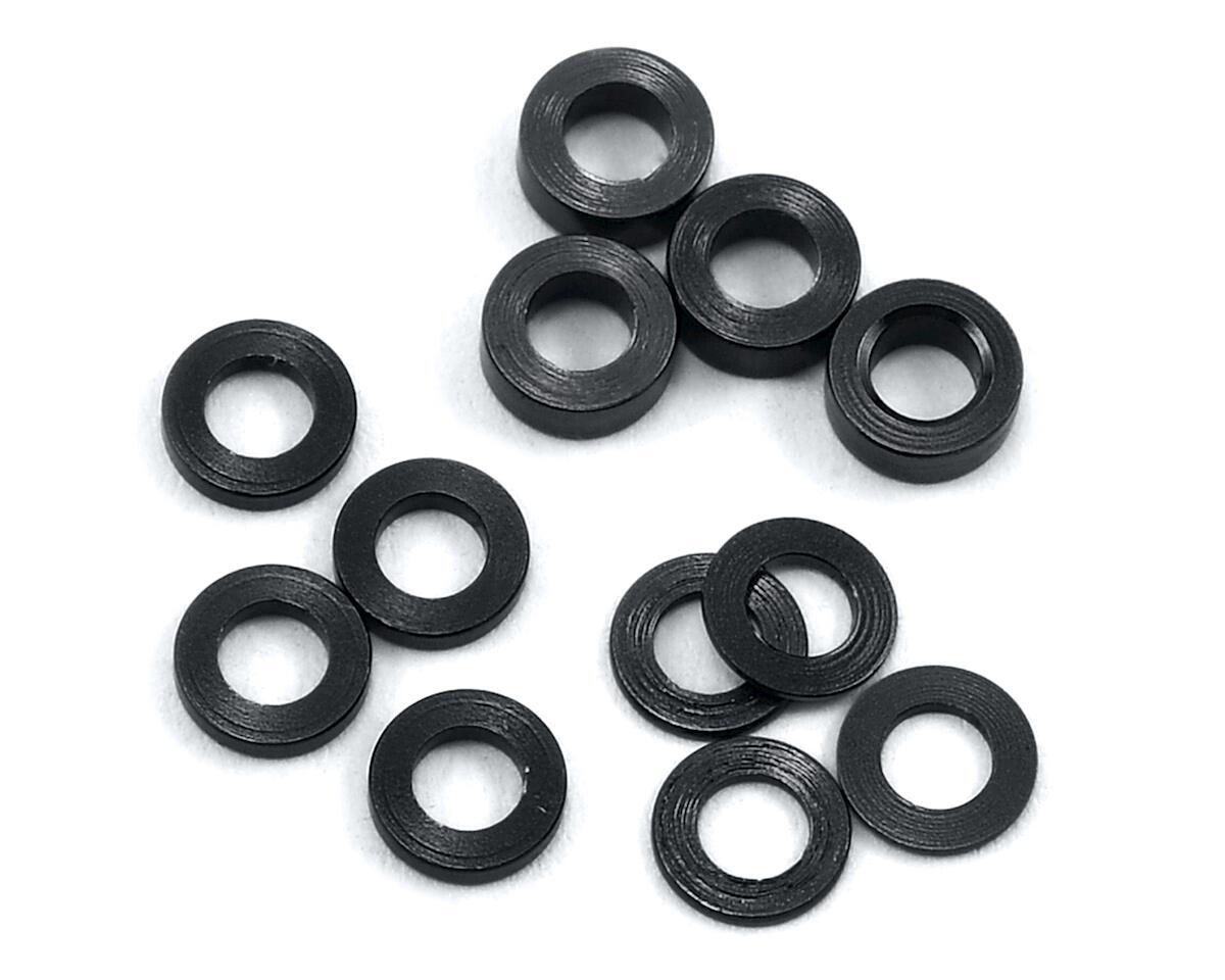 PTK-8370  RC Aluminum Ball Stud Washer Set (Black) (12) (0.5mm, 1.0mm &amp; 2.0mm)