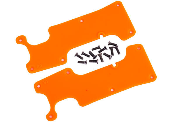9634T - Suspension arm covers, orange, rear (left and right)/ 2.5x8 CCS (12) for Sledge