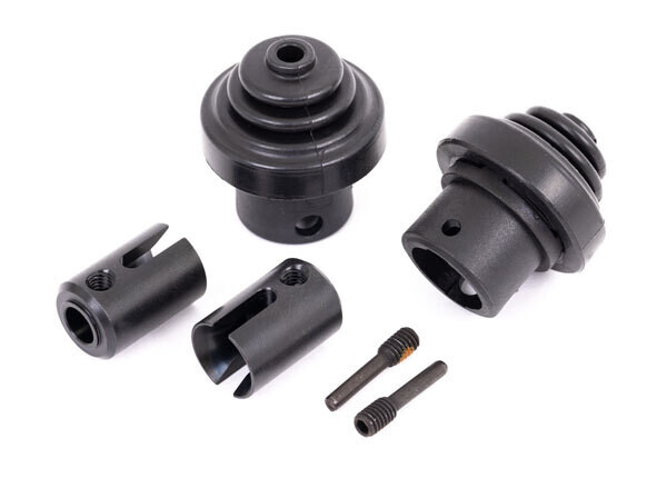 9587 - Drive cup, front or rear (hardened steel) (for differential pinion gear)/ driveshaft boots (2)/ boot retainers (2)