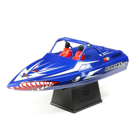 PRB08045T2  Sprintjet 9&quot; Self-Righting Deep-V Jet Boat Brushed RTR, Blue