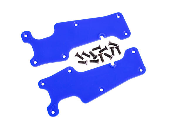 9633X - Suspension arm covers, blue, front (left and right)/ 2.5x8 CCS (12)