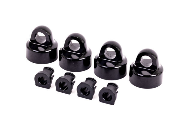 9664A - Shock caps, aluminum (black-anodized), GTX shocks (4)/ spacers (4) (for Sledge™)