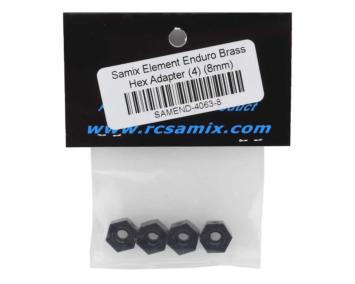 SAMEND-4063-8 Samix Element Enduro Brass Hex Adapter (Black) (4) (8mm)