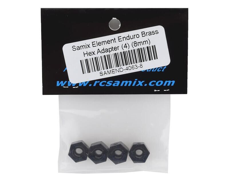 SAMEND-4063-8 Samix Element Enduro Brass Hex Adapter (Black) (4) (8mm)