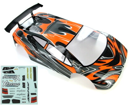 10030-1  1/10 200mm Onroad Car Body Orange/Black