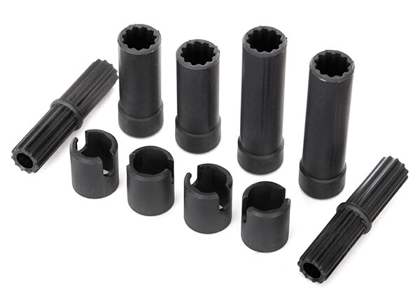 8250 Half shafts, center (internal splined, front (2) &amp; internal splined, rear (2)/ external splined (2)/ pin retainer (4)) (plastic parts only)
