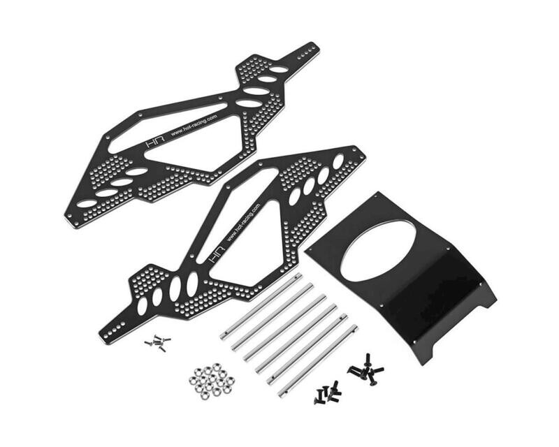 HRASCP14RR01 AX10 Hot Racing Alum Rock Racer Conversion Chassis Black AX10
