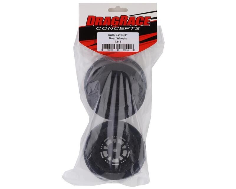 DRC-216 DragRace Concepts AXIS 2.2/3.0&quot; Drag Racing Rear Wheels w/12mm Hex (Black) (2)