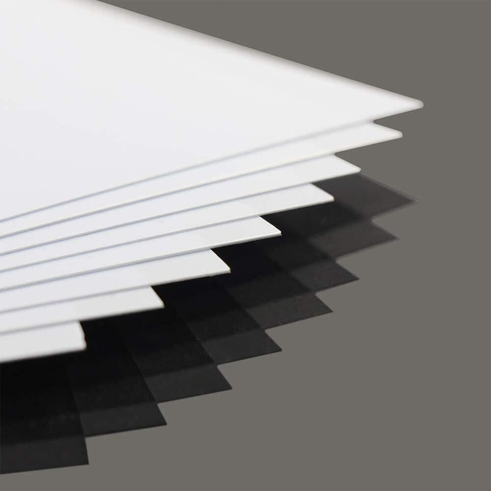 ABS0905 0.5mm Thk 200mm x 250mm White Sheets 9.84&#39;&#39; x 7.87&#39;&#39; x 0.02&#39;&#39; ABS Styrene Sheets for Model Train Layout New (0.5mm)