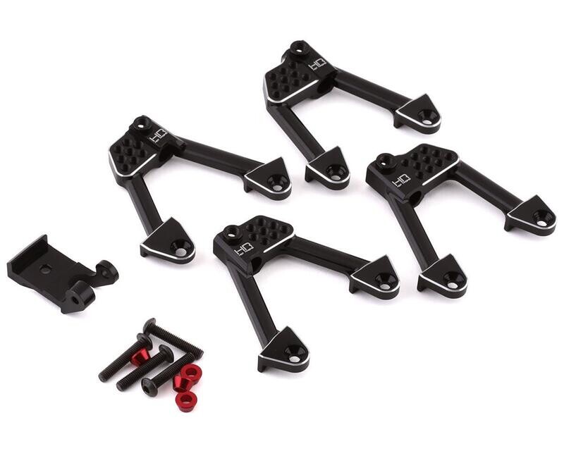 HRASCXT28301 SCX10.2  Hot Racing Axial Aluminum Front &amp; Rear Adjustable Shock Towers (Black)