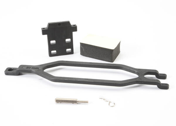 5827X  Hold down, battery/ hold down retainer/ battery post/ foam spacer/ angled body clip (allows for installation of taller, multi-cell batteries)