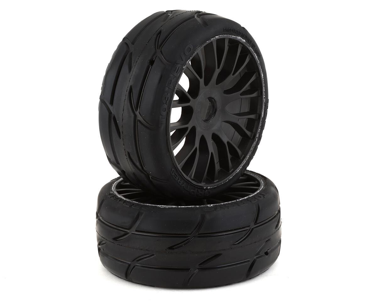 GRPGTX03-XM2  GRP GT - TO3 Revo Belted Pre-Mounted 1/8 Buggy Tires (Black) (2) (XM2) w/FLEX Wheel