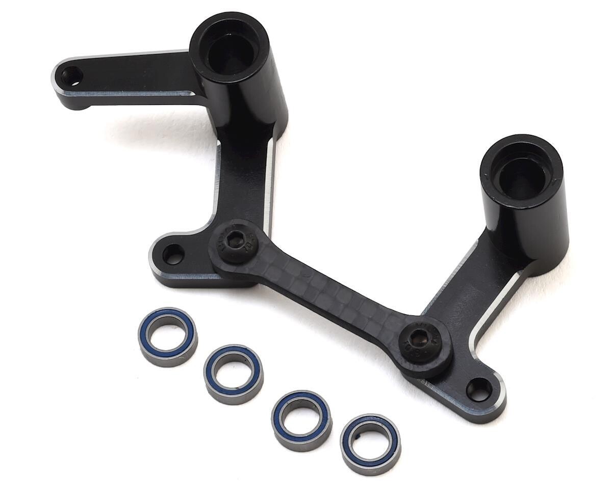 HRATE48G01 Hot Racing Traxxas Slash Aluminum Steering Bellcranks &amp; Draglink Set (Black)