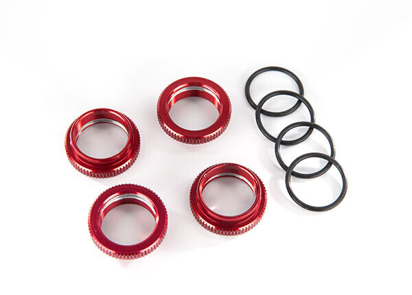 8968R   retainer (adjuster), red-anodized aluminum, GT-Maxx shocks (4) (assembled with o-ring)