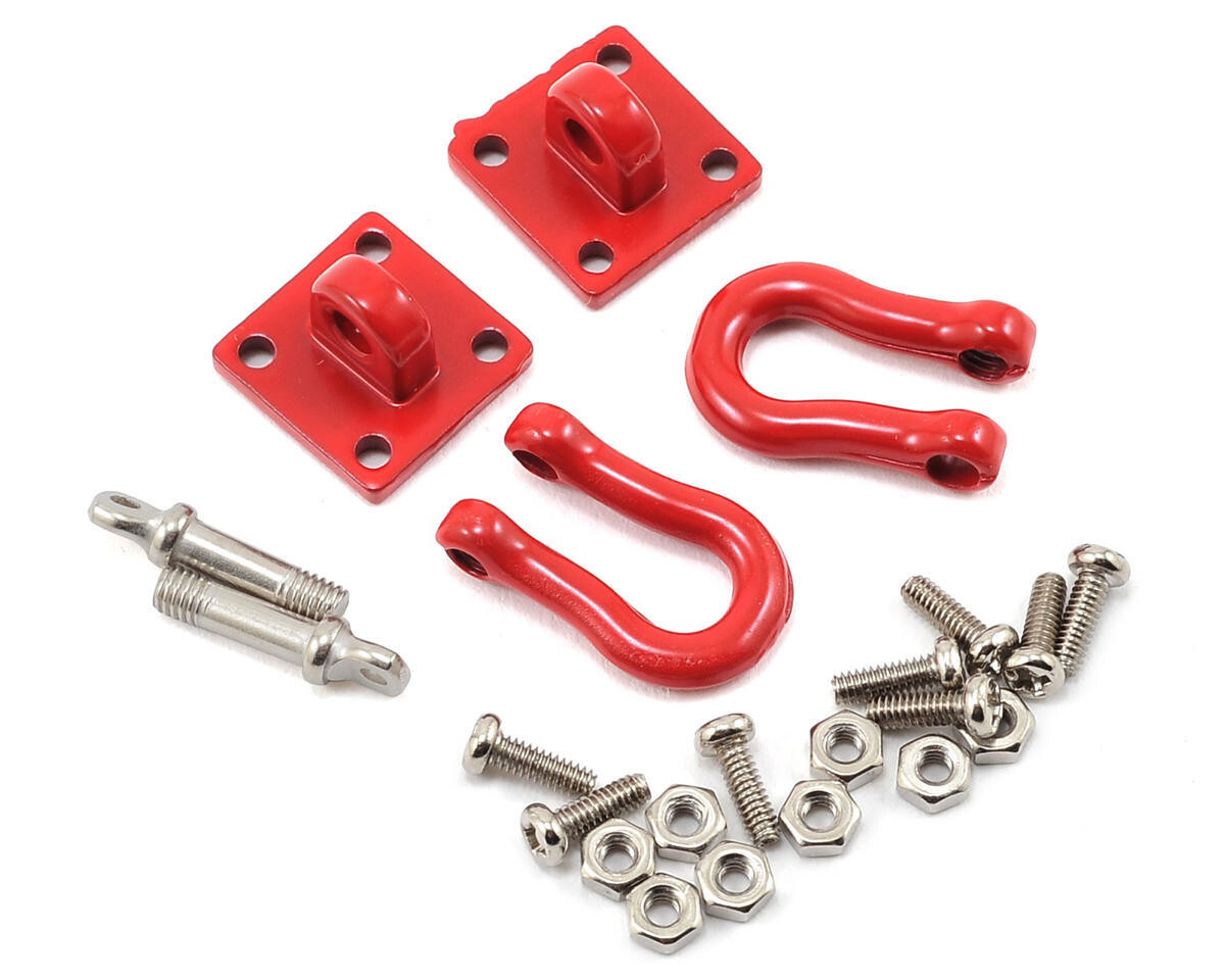 YEA-YA-0358 Yeah Racing 1/10 Crawler Scale Heavy Duty Shackle w/Mounting Bracket (Red) (2)