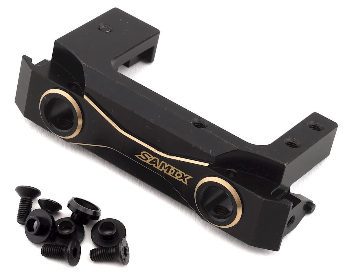 SAMSCX2-4068 SCX10 II Samix Short Brass Front Bumper Mount w/Adjustable Servo Mount (Black)