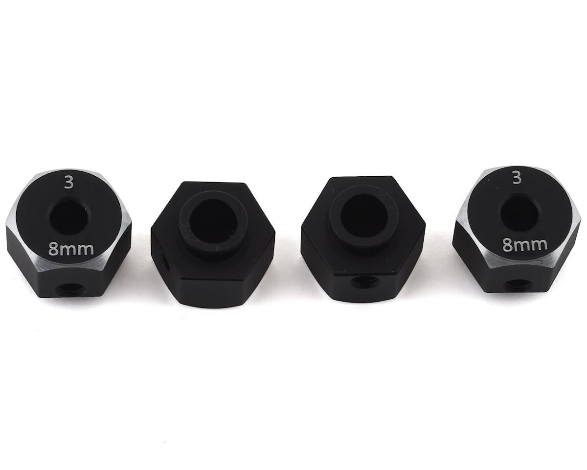 SCX3-6063-8BK Samix SCX10 III/Capra Aluminum Hex Adapter (Black) (4) (8mm)