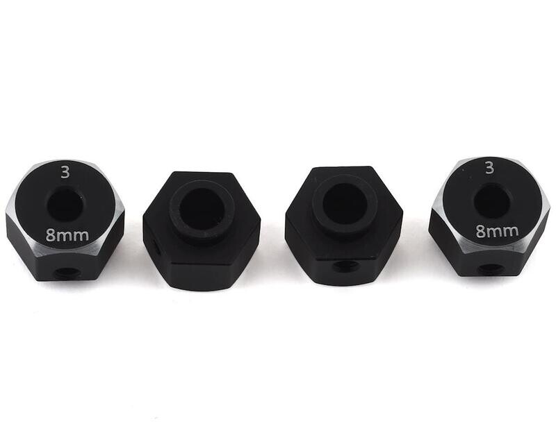 SCX3-6063-8BK Samix SCX10 III/Capra Aluminum Hex Adapter (Black) (4) (8mm)