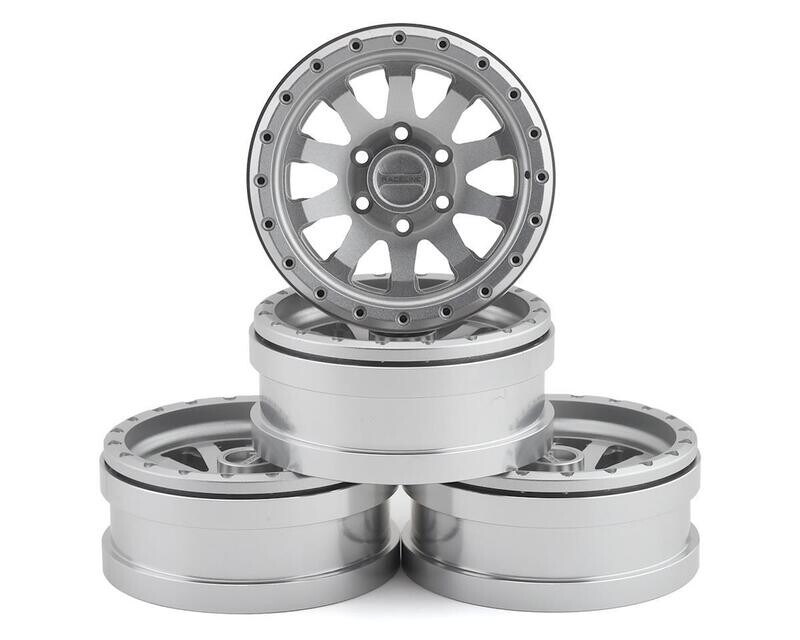 PBTPBW19CLAA Pit Bull Tires Raceline Clutch 1.9 Aluminum Beadlock Wheels (Silver) (4)