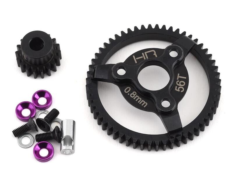 HRASTE256  Steel Pinion and Spur Gear(18t/56t 32p)(Purp):TRA