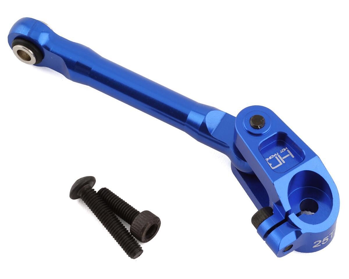 HRAMXX48SA25 Hot Racing Traxxas Maxx Aluminum Fixed Steering Link w/25T Servo Arm (Blue)