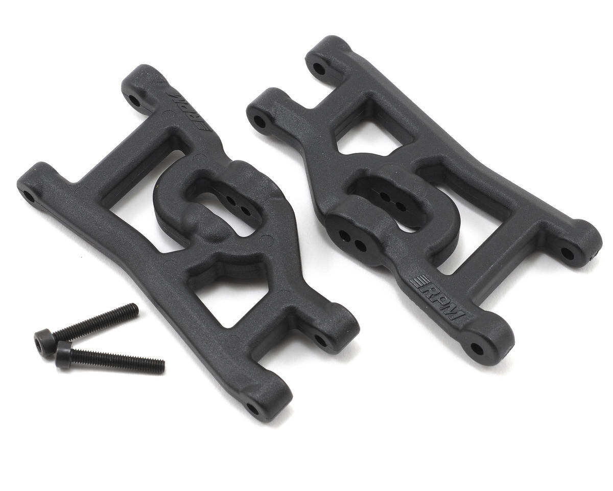 RPM80492 RPM Front A-Arms (Black) (Nitro Rustler &amp; Bandit) (2)