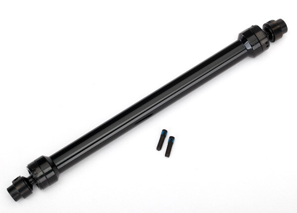 8555  Driveshaft, center rear, 6061-T6 aluminum (black-anodized) (fully assembled)/ 3mm screw pin (2)