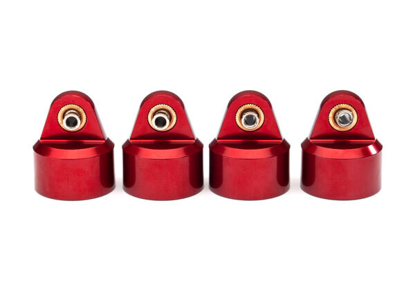8964R Shock caps, aluminum (red-anodized), GT-Maxx shocks (4)