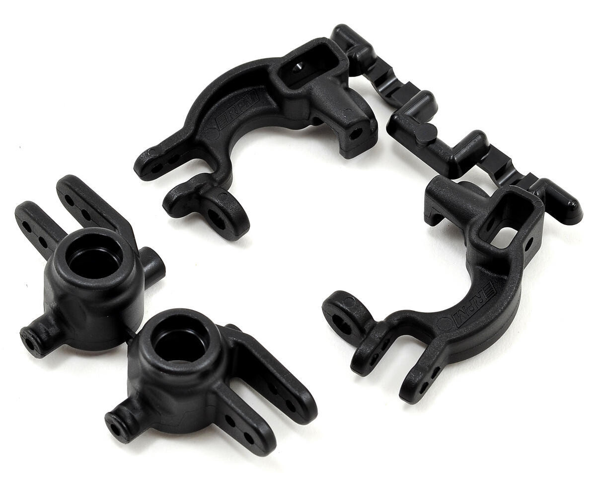 RPM73592 RPM Traxxas 4x4 Caster &amp; Spindle Block Set (Black)