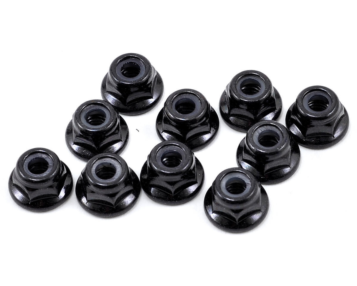 TKR1212 Tekno RC M4 Flanged Locknut (Black) (10)